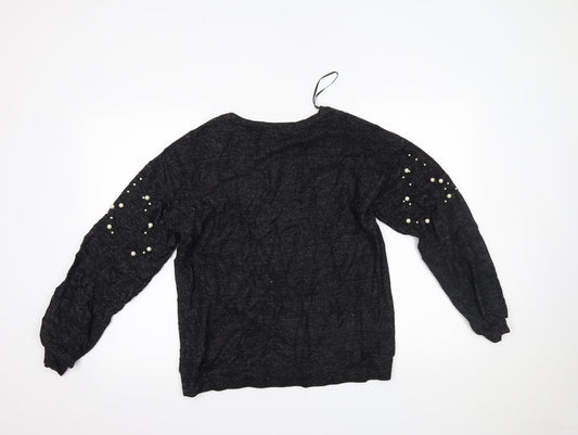 Womens UK Size 12 Papaya Black Pullover Jumper