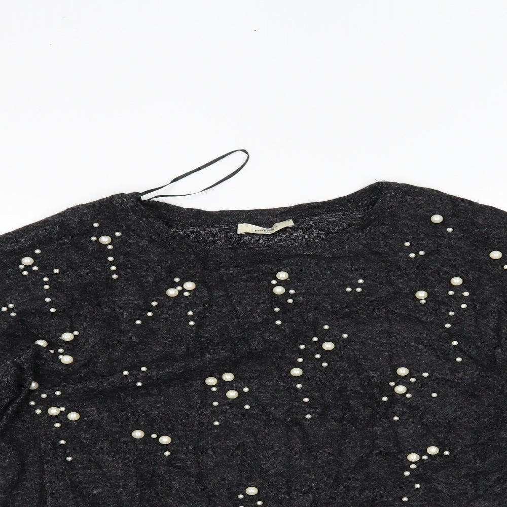 Womens UK Size 12 Papaya Black Pullover Jumper