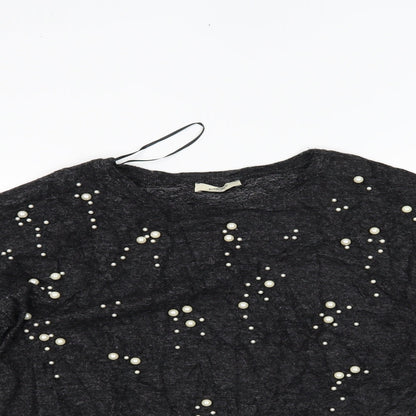 Womens UK Size 12 Papaya Black Pullover Jumper