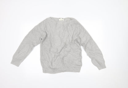 Womens UK Size XS H&M Grey Henley Jumper