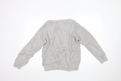 Womens UK Size XS H&M Grey Henley Jumper