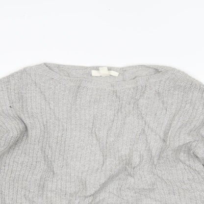 Womens UK Size XS H&M Grey Henley Jumper