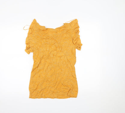 Womens UK Size 12 NEXT Yellow Basic Blouse