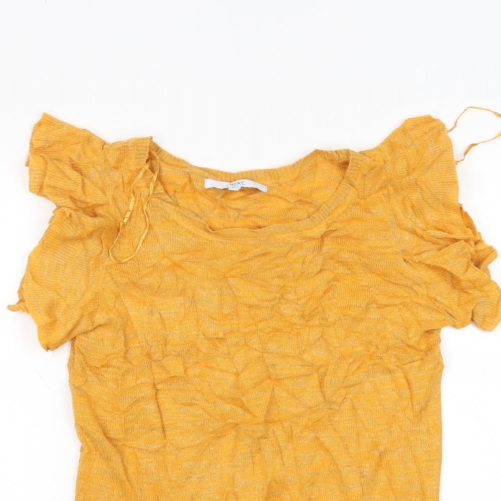 Womens UK Size 12 NEXT Yellow Basic Blouse