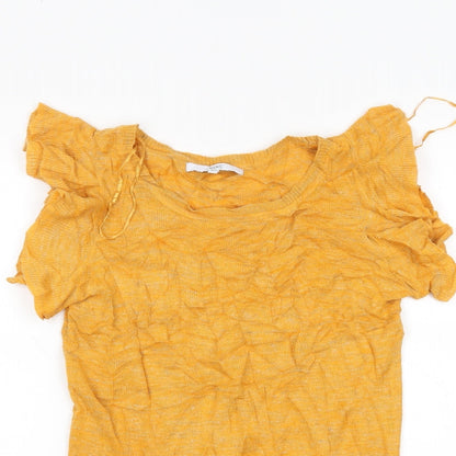 Womens UK Size 12 NEXT Yellow Basic Blouse