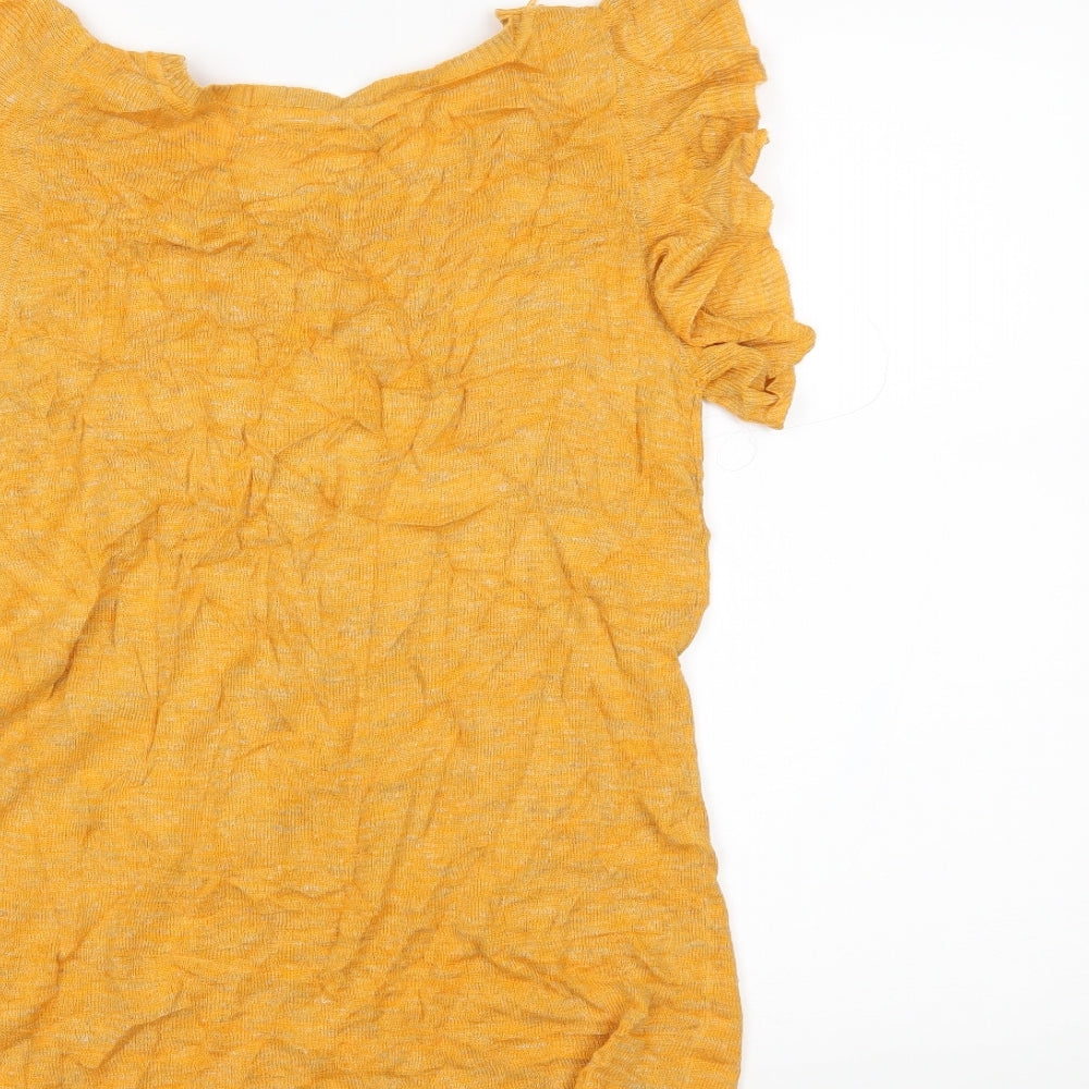 Womens UK Size 12 NEXT Yellow Basic Blouse