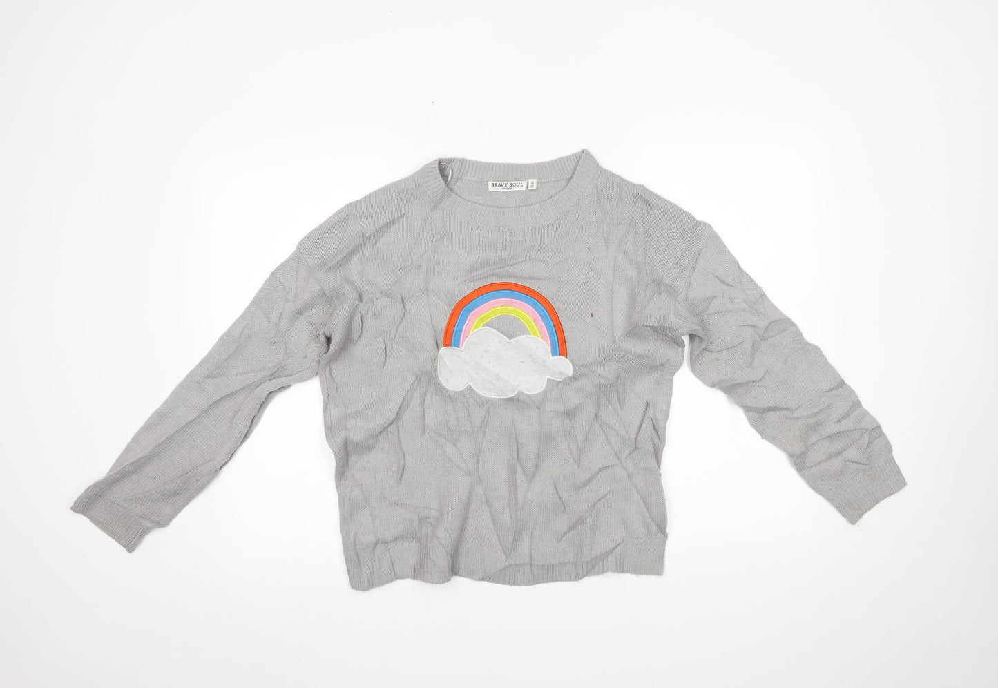 Womens UK Size 12 Brave Soul Grey Pullover Jumper