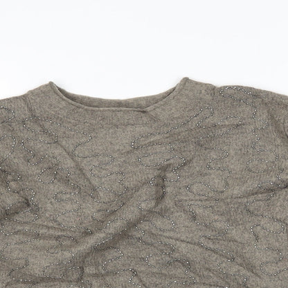 Womens UK Size S Zara Brown Pullover Jumper