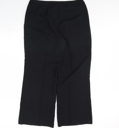 Womens UK Size 40 in M&S Regular Fit Dress Pants Black Trousers