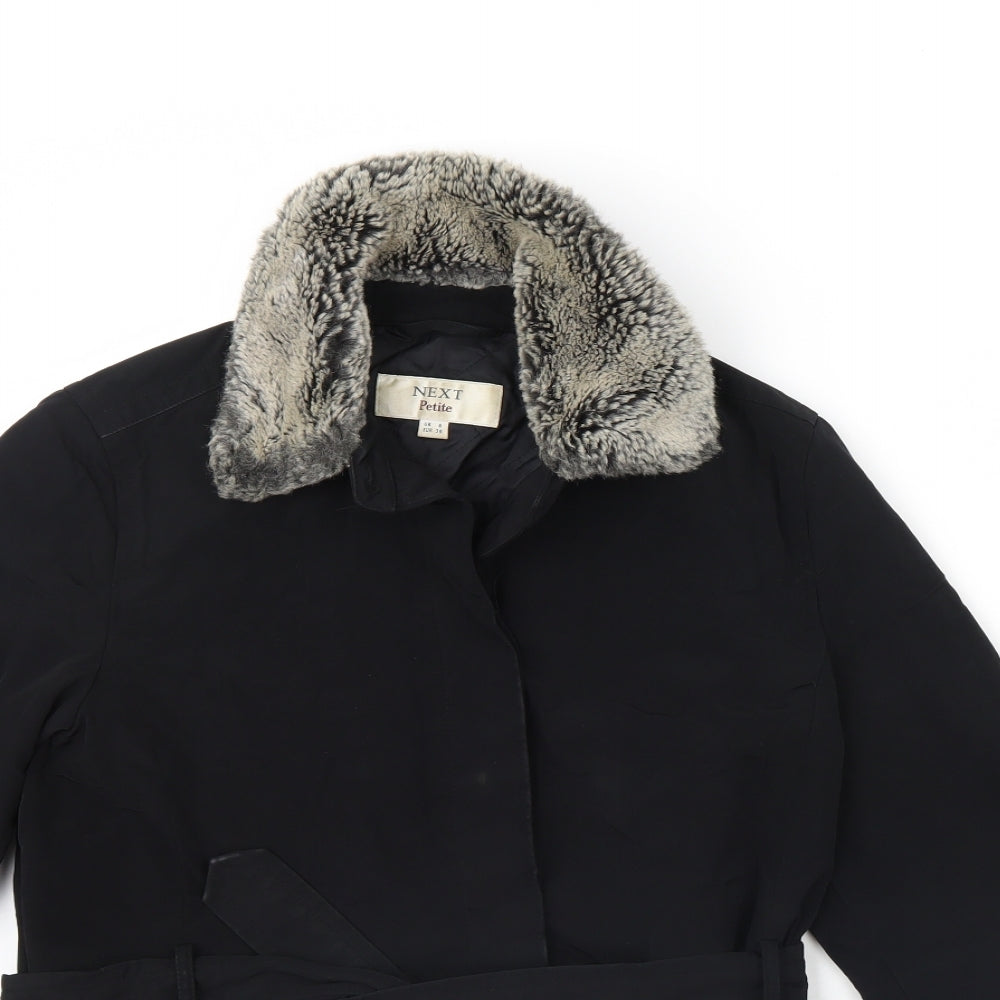 Womens UK Size 8 NEXT Black Rain Coat