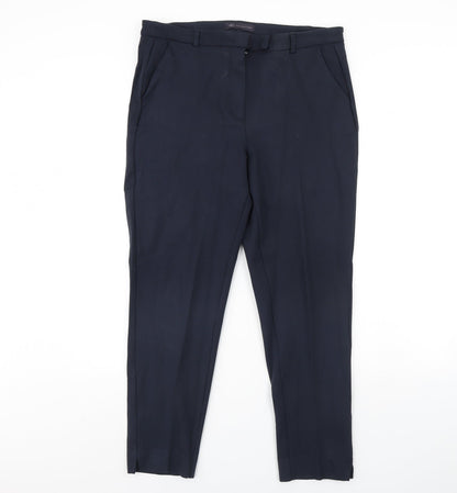 Womens UK Size 16 M&S Regular Fit Dress Pants Blue Trousers