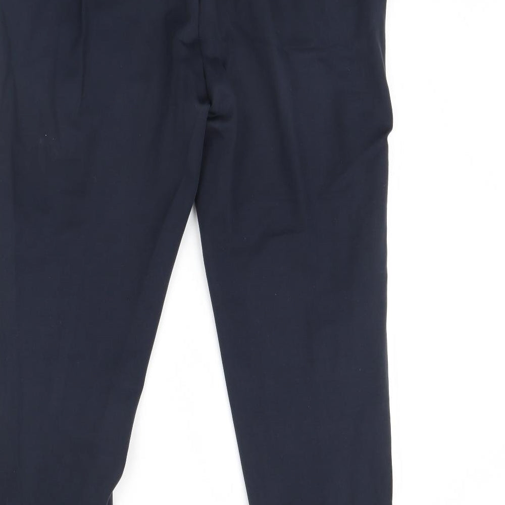 Womens UK Size 16 M&S Regular Fit Dress Pants Blue Trousers