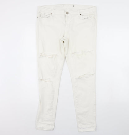 Womens UK Size 36 in Preworn Regular Fit Skinny Ivory Jeans