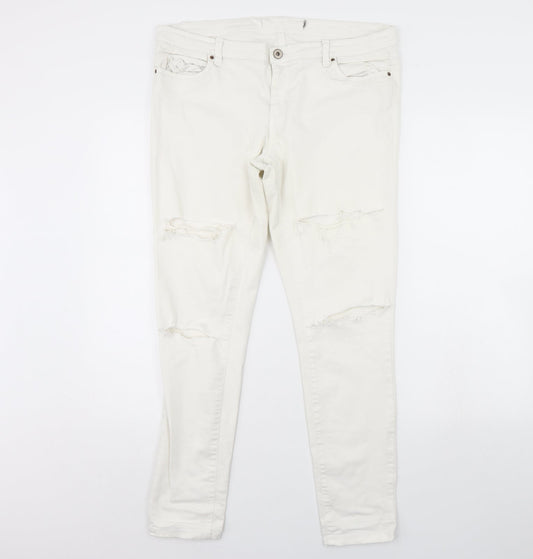 Womens UK Size 36 in Preworn Regular Fit Skinny Ivory Jeans