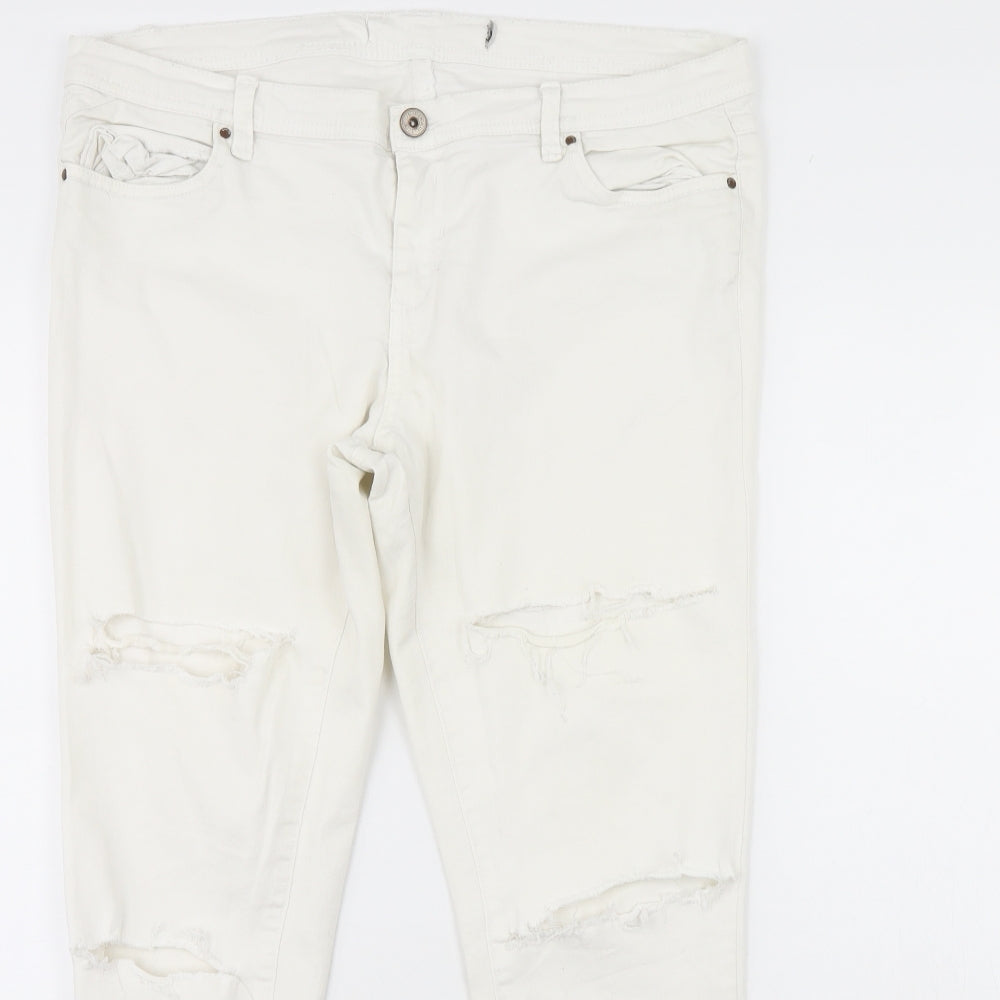 Womens UK Size 36 in Preworn Regular Fit Skinny Ivory Jeans