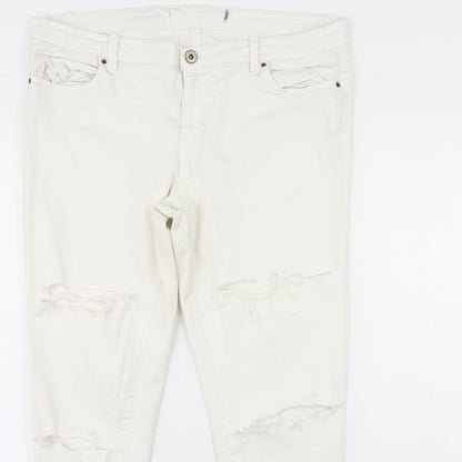 Womens UK Size 36 in Preworn Regular Fit Skinny Ivory Jeans