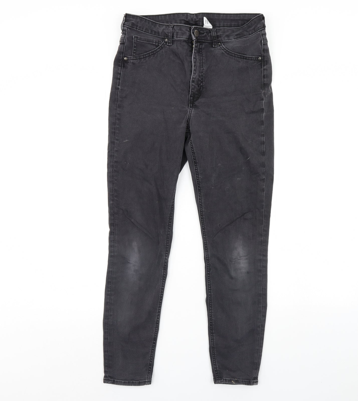 Womens UK Size 14 Preworn Regular Fit Skinny Black Jeans