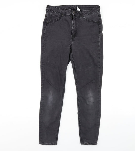 Womens UK Size 14 Preworn Regular Fit Skinny Black Jeans
