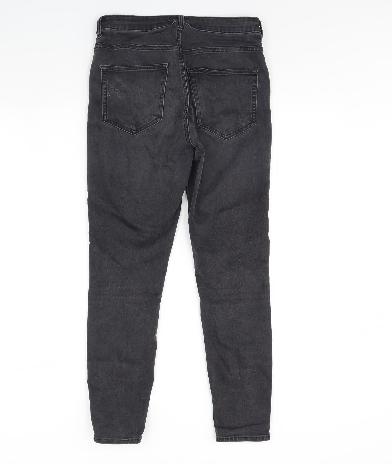 Womens UK Size 14 Preworn Regular Fit Skinny Black Jeans