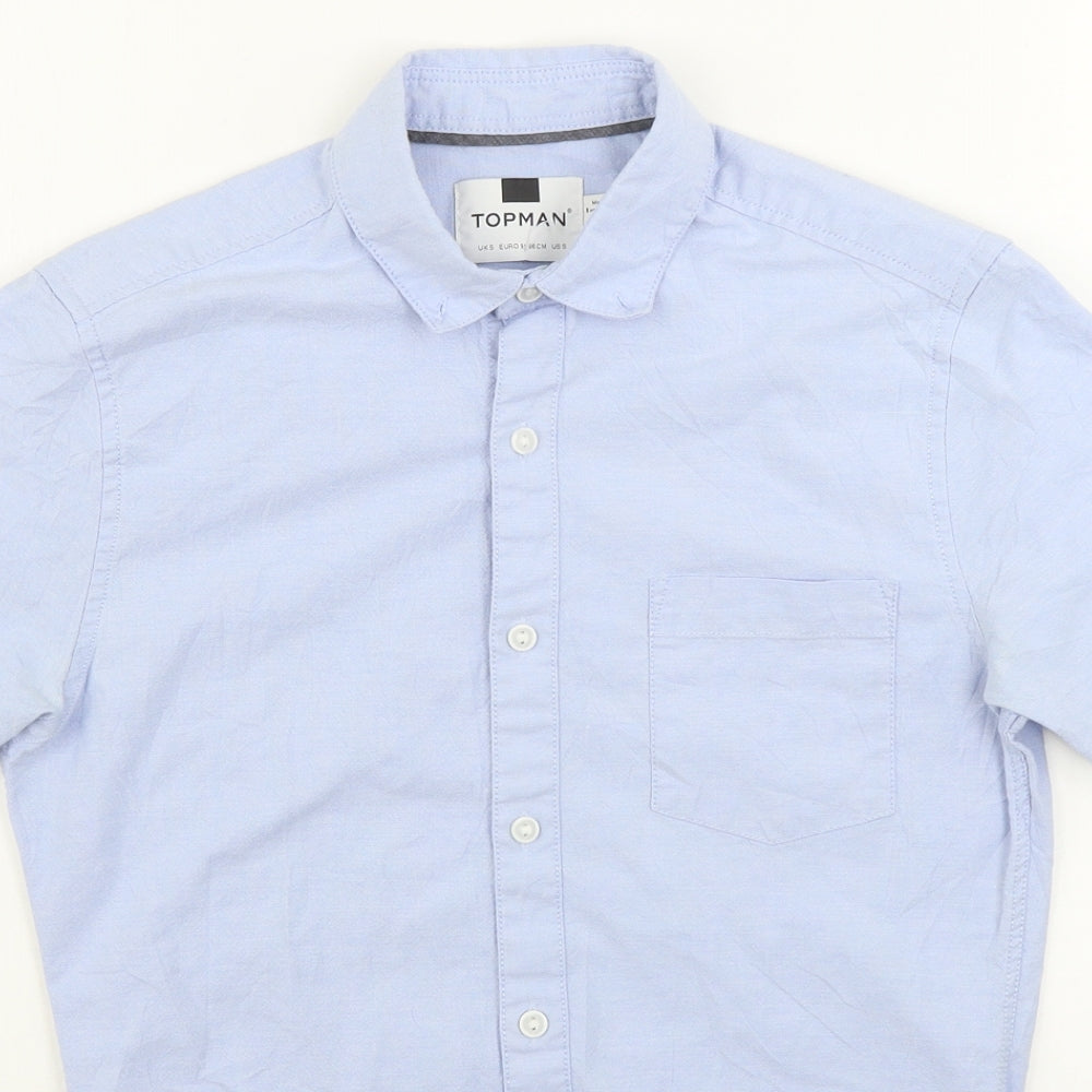 Topman Mens Blue    Button-Up Size S