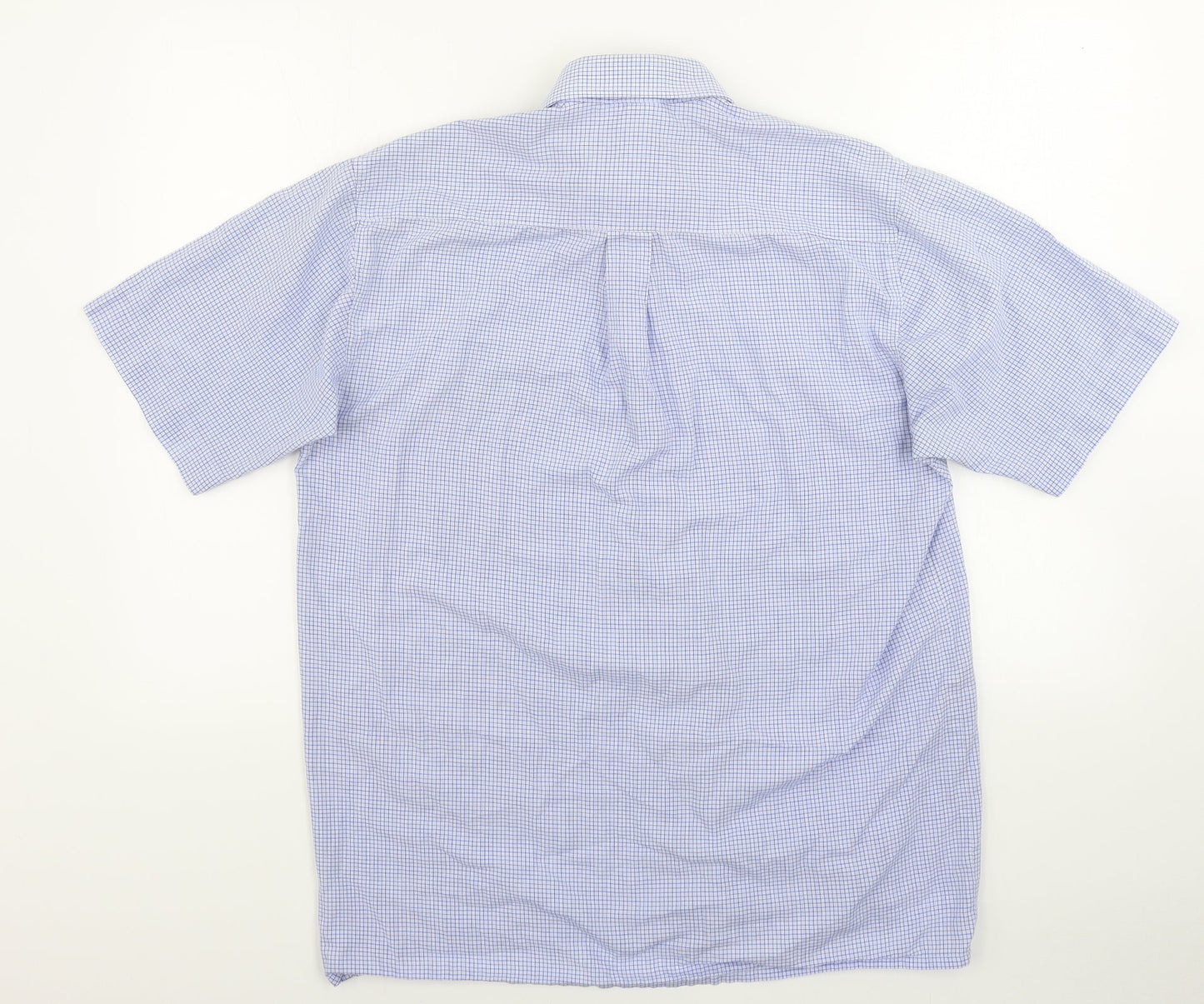 Tom Hagan Mens Blue Check   Button-Up Size M