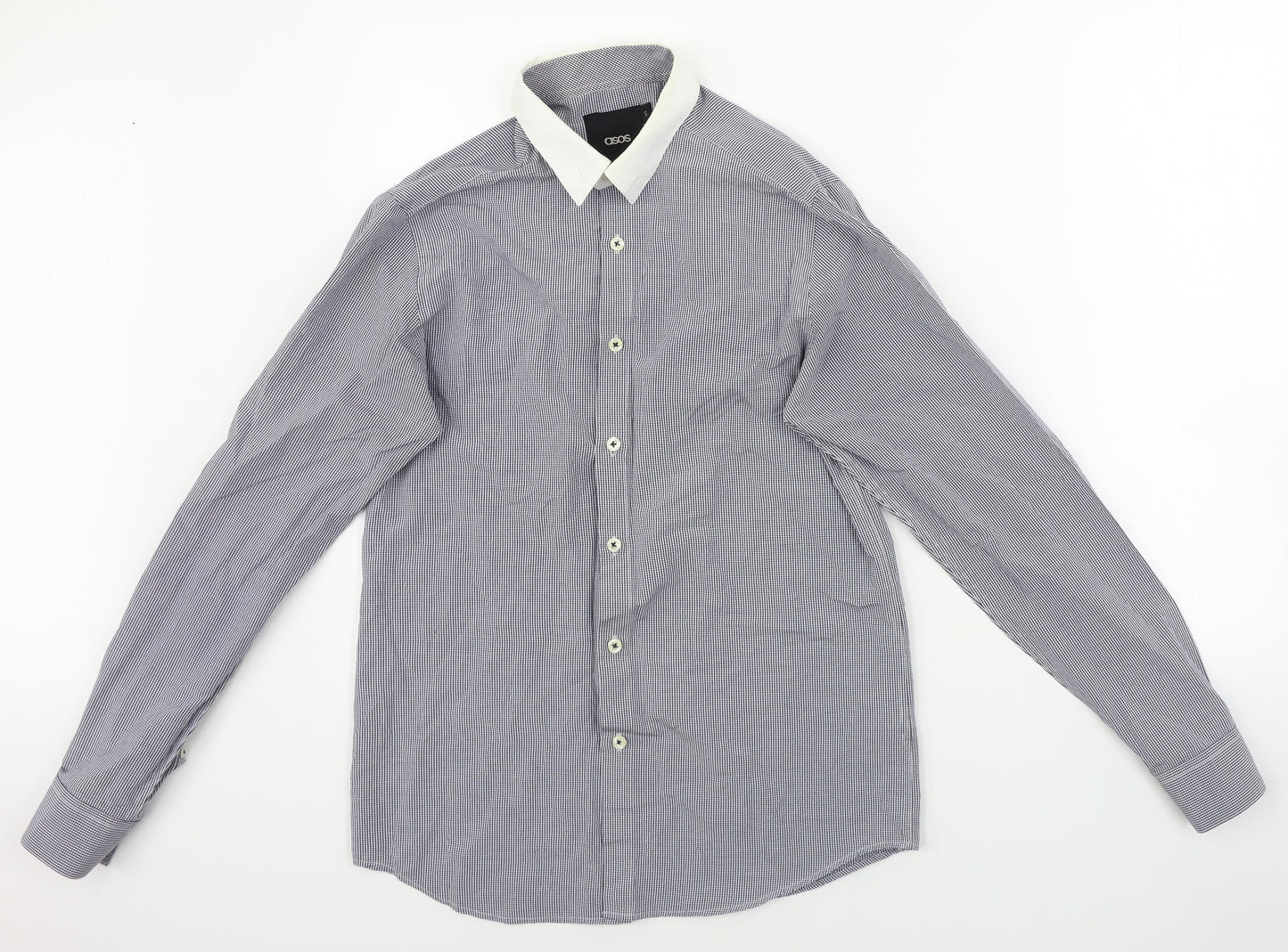 ASOS Mens Blue Check   Dress Shirt Size S