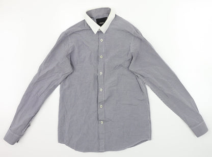 ASOS Mens Blue Check   Dress Shirt Size S
