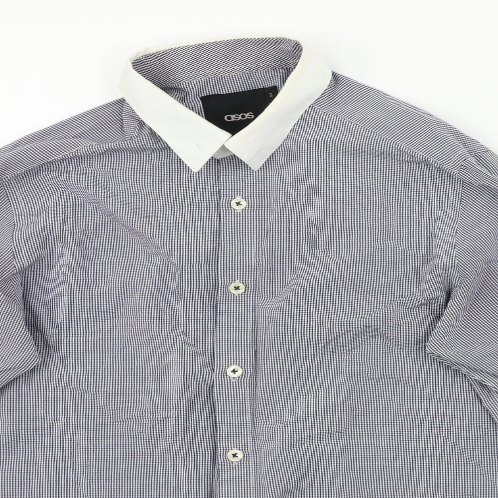 ASOS Mens Blue Check   Dress Shirt Size S