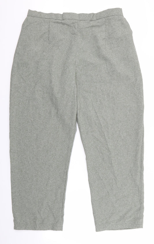 24 Womens Green   Trousers  Size L L28 in - Elastic Waist Trousers