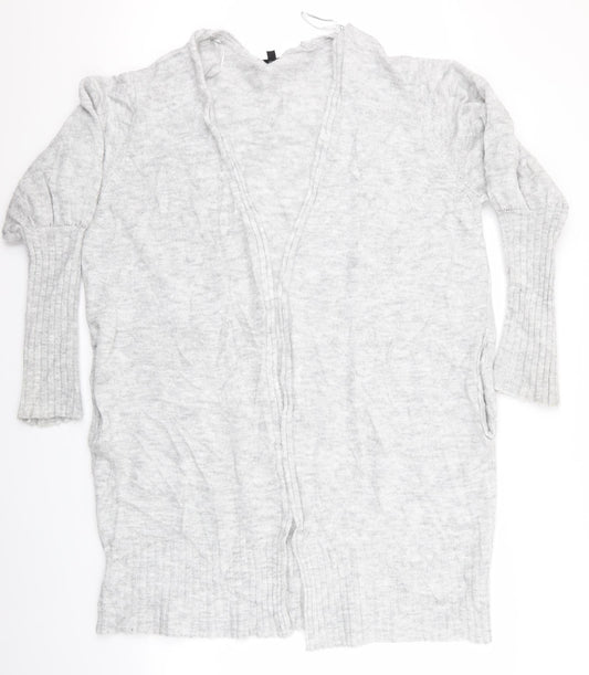 Womens UK Size 14 Topshop Grey Cardigan Jumper