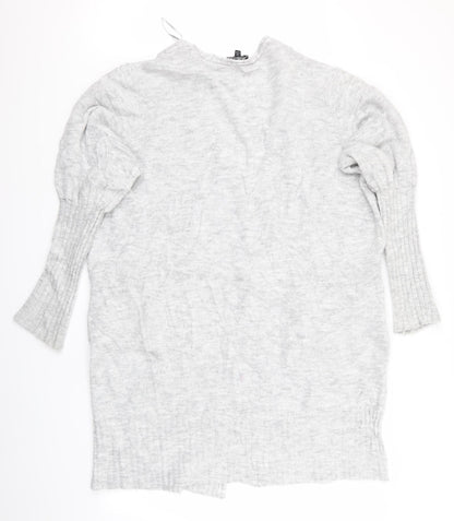 Womens UK Size 14 Topshop Grey Cardigan Jumper
