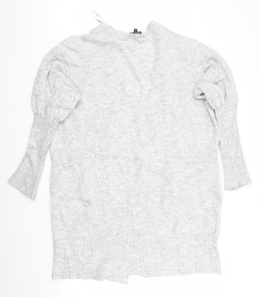 Womens UK Size 14 Topshop Grey Cardigan Jumper