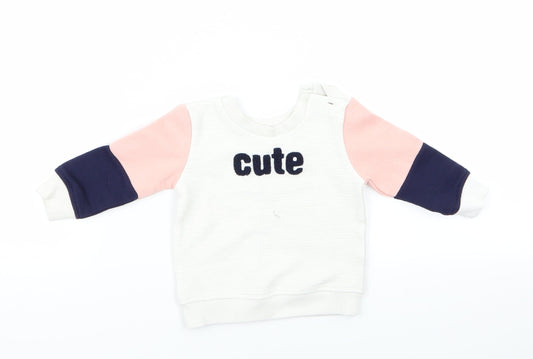 Primark Girls Multicoloured   Pullover Casual Size 6-9 Months  - Cute Logo