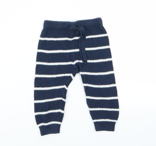 Florence and Fred Baby Black Striped  Jogger Leggings Size 0-3 Months  - Florence and Fred Baby