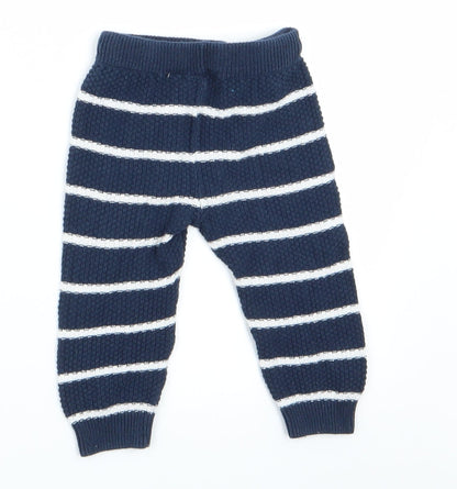 Florence and Fred Baby Black Striped  Jogger Leggings Size 0-3 Months  - Florence and Fred Baby