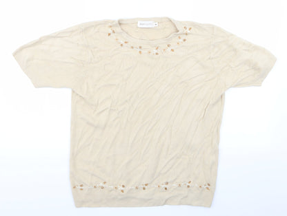 Womens UK Size M Bonmarché Beige Pullover Jumper