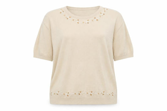 Bonmarché Womens Beige Floral Pullover Jumper Size M - Bonmarche Sweater