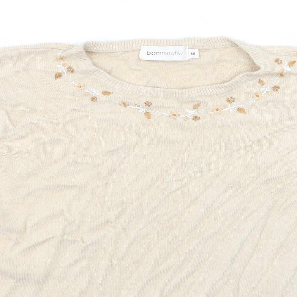 Womens UK Size M Bonmarché Beige Pullover Jumper