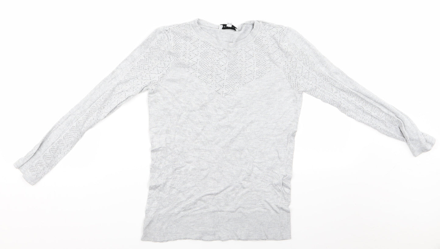 Womens UK Size 6 Warehouse Grey Pullover Jumper