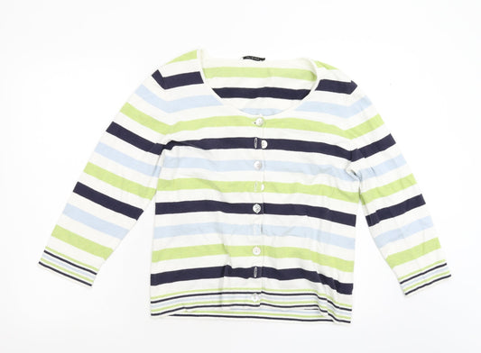 Artigiano Womens Multicoloured Striped  Pullover Jumper Size L