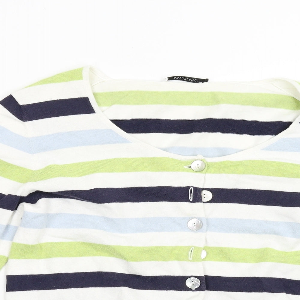 Artigiano Womens Multicoloured Striped  Pullover Jumper Size L