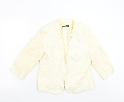 Bonmarché Womens Yellow Floral  Jacket Blazer Size 14