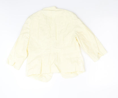 Bonmarché Womens Yellow Floral  Jacket Blazer Size 14