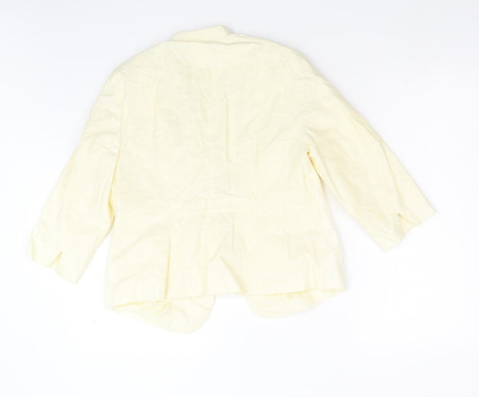 Bonmarché Womens Yellow Floral  Jacket Blazer Size 14