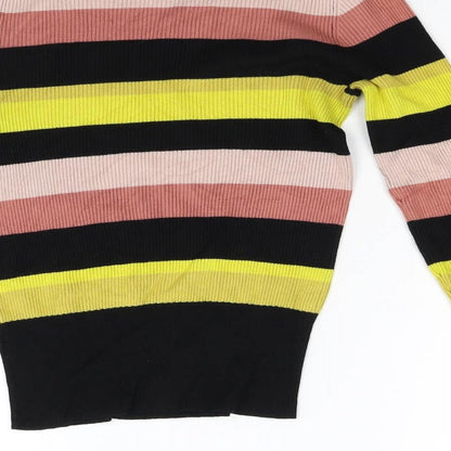 M*S Womens Multicoloured Striped Knit Pullover Jumper Size 10