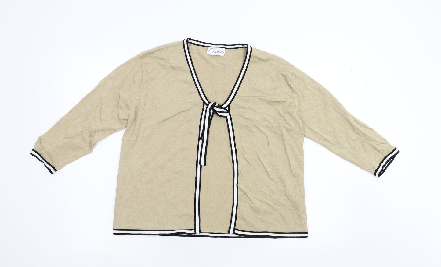 Womens UK Size 14 Emreco Gold Cardigan Jumper