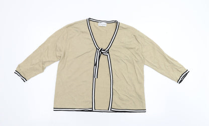 Womens UK Size 14 Emreco Gold Cardigan Jumper