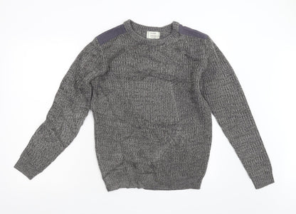 George Mens Grey  Knit Pullover Jumper Size S