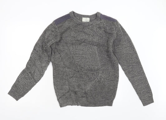 George Mens Grey  Knit Pullover Jumper Size S