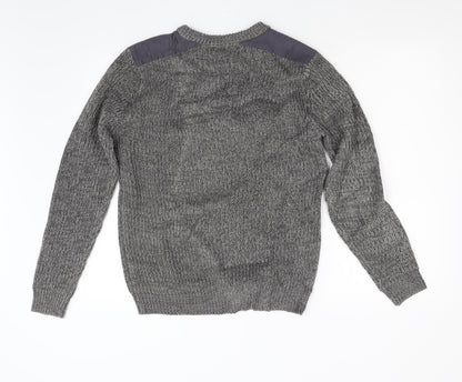 George Mens Grey  Knit Pullover Jumper Size S